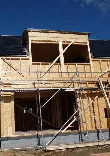Wooden house under construction