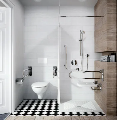 Accessible bathroom with shower