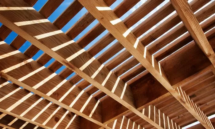 Wooden truss ceiling structure
