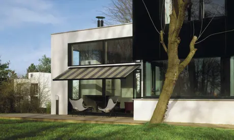 Modern house with awning
