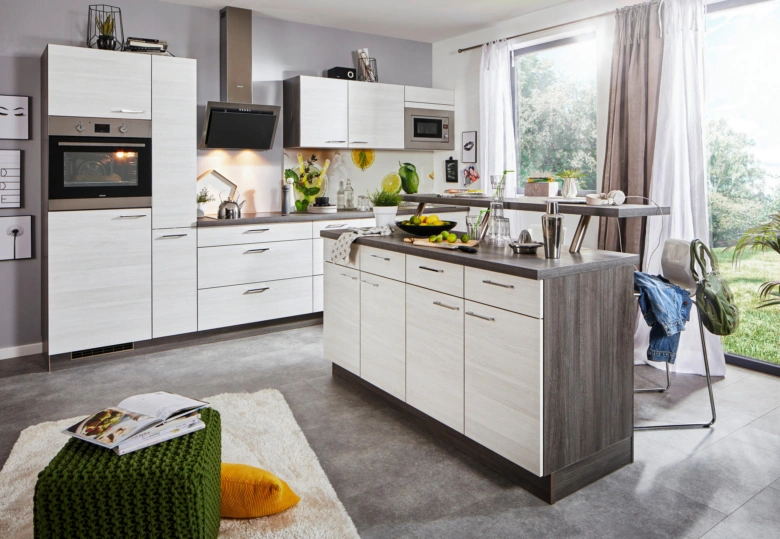 Kitchen island with bar counter