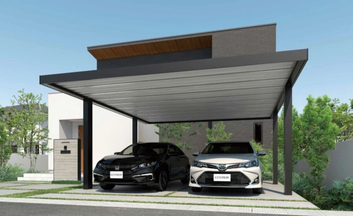 Covered carport for two cars