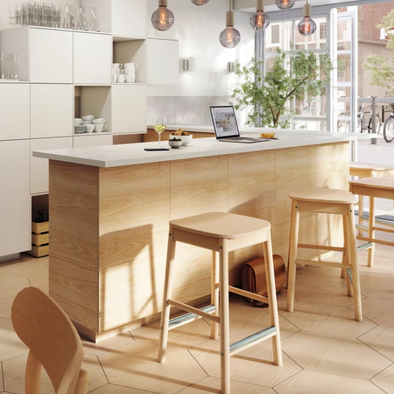 Kitchen island with bar counter